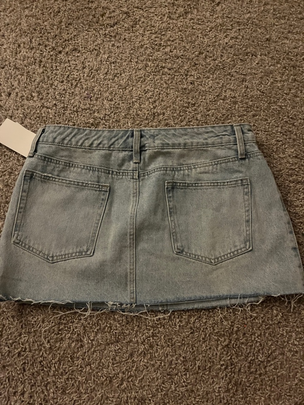 Light Blue Distressed Denim Mini Skirt - Picture 7 of 7